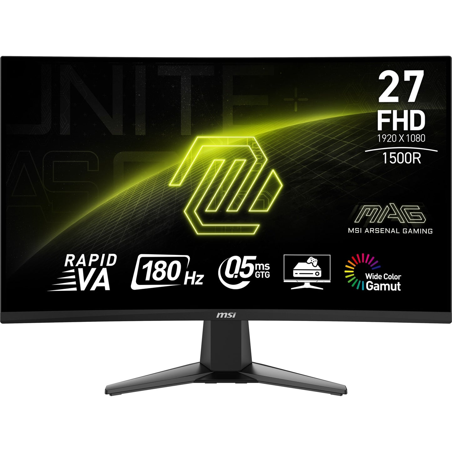 Monitor da gioco curvo Msi mag 27c6f 27 (nero, 2x hdmi, display port, 180 hz)