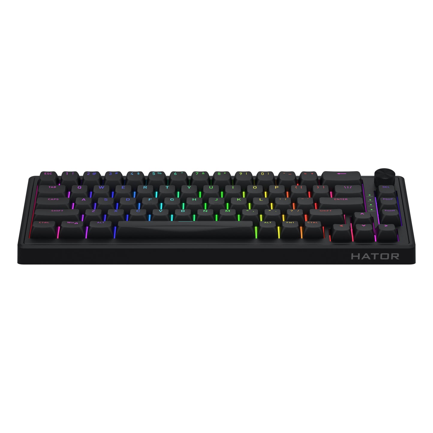 Hator skyfall cablato, tastiera da gioco (nera, layout americano, hator aurum sterling, 65%, rgb, double shot abs, hot-swap)