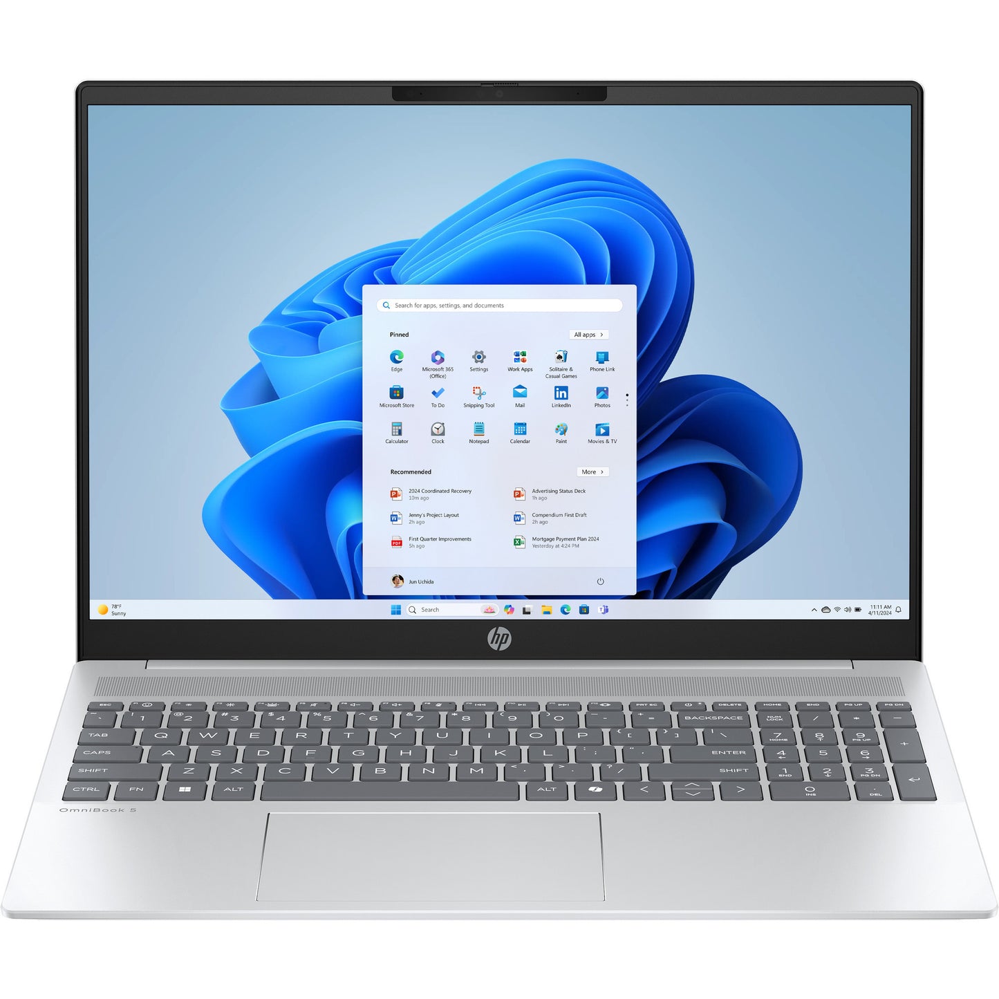 Hp omnibook 5 16-bc1005nd (c27mnea) laptop da 16" (argento | ryzen 5 8540u | radeon 740m | 16 gb | 512 gb ssd)