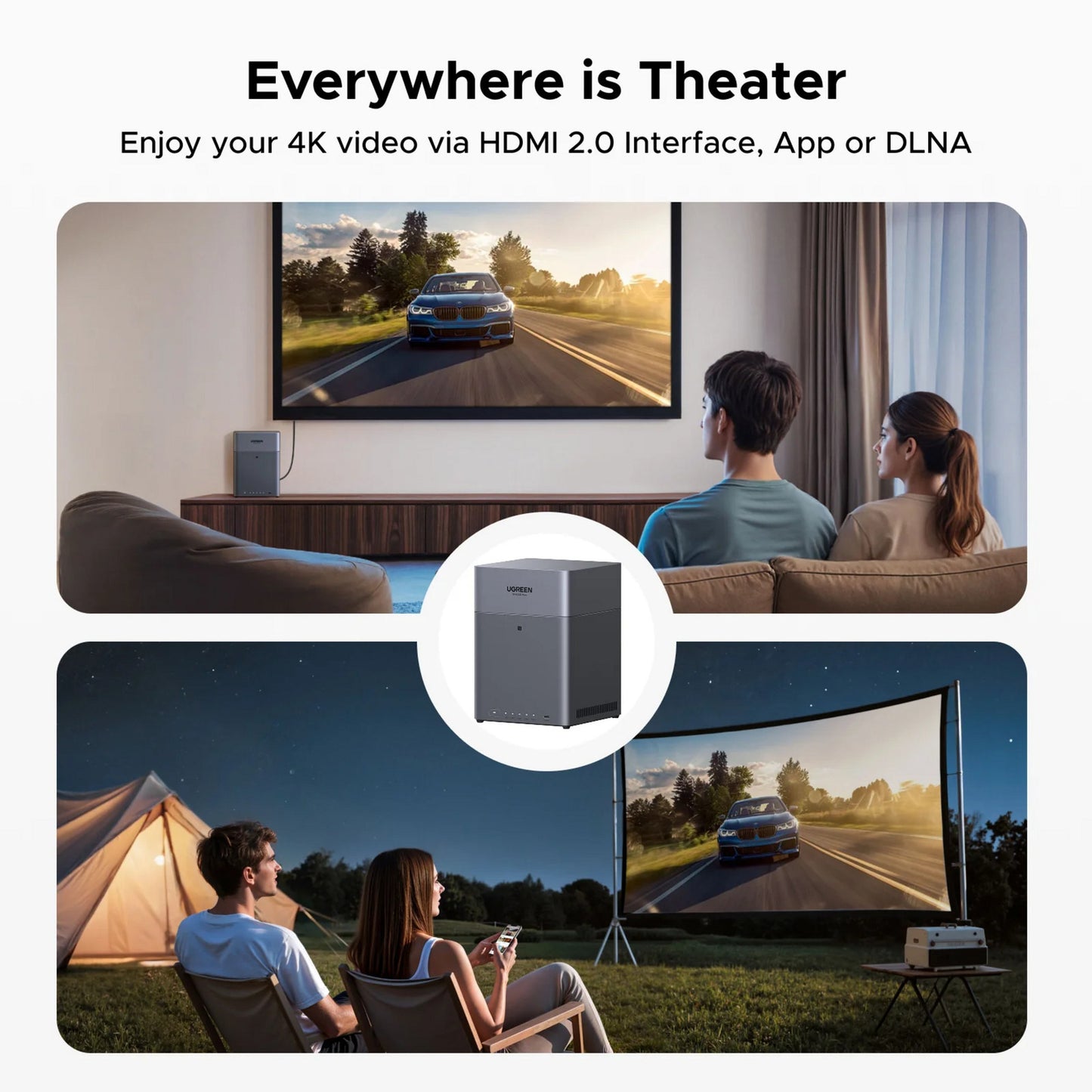 Ugreen nasync dh4300 plus (grigio, 1x 2.5GBE, HDMI, USB-C)