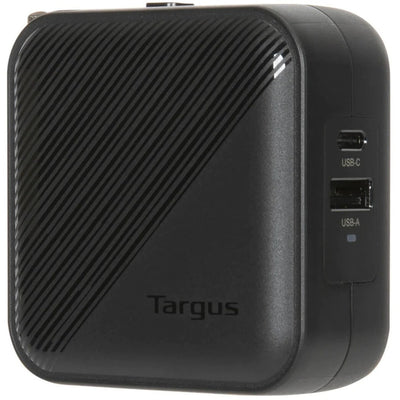 Targus 65w gan wall charger (zwart, 1x usb-c, 1x usb-a)