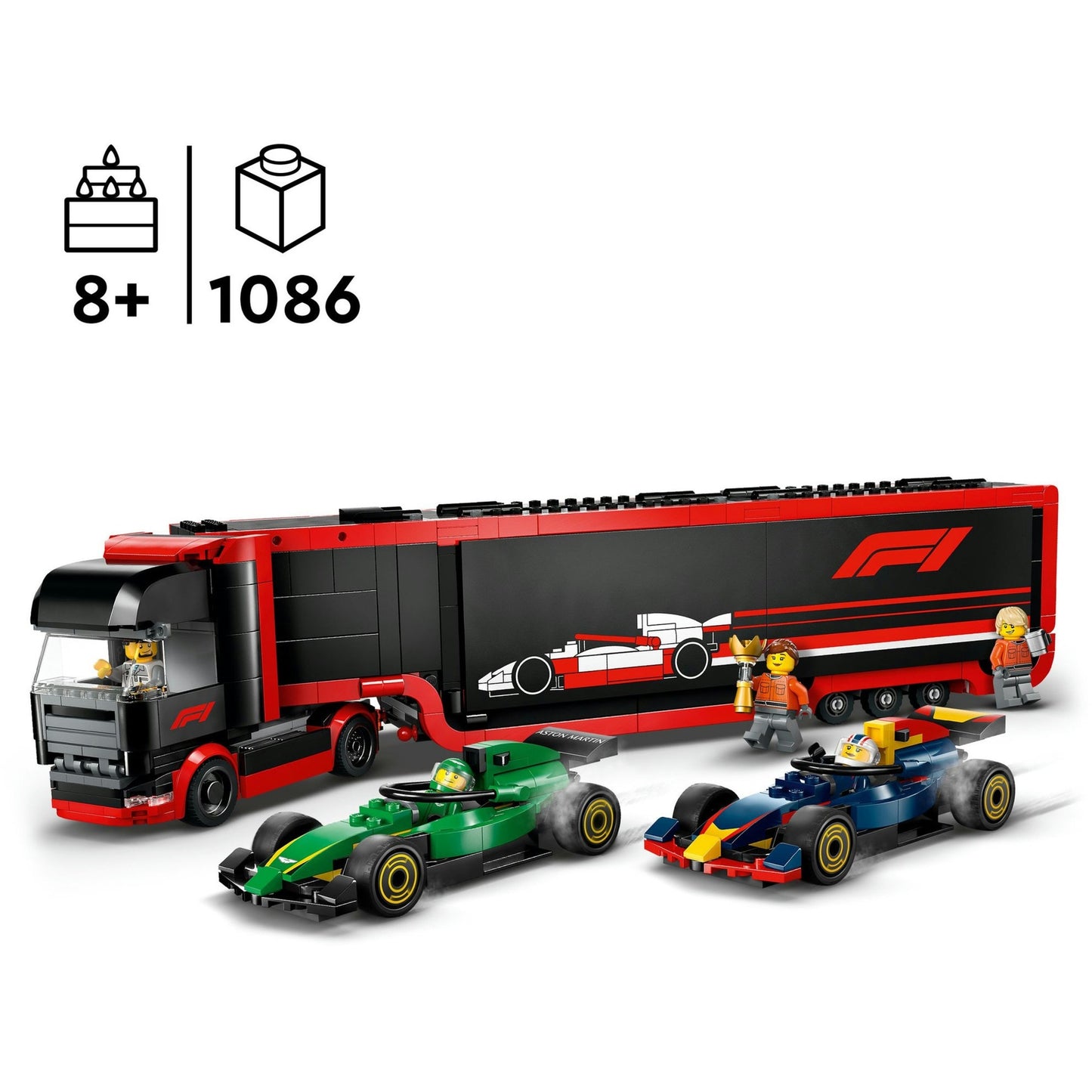 Lego Lego City 60445 F1 Truck con auto RB20 e AMR24 F1