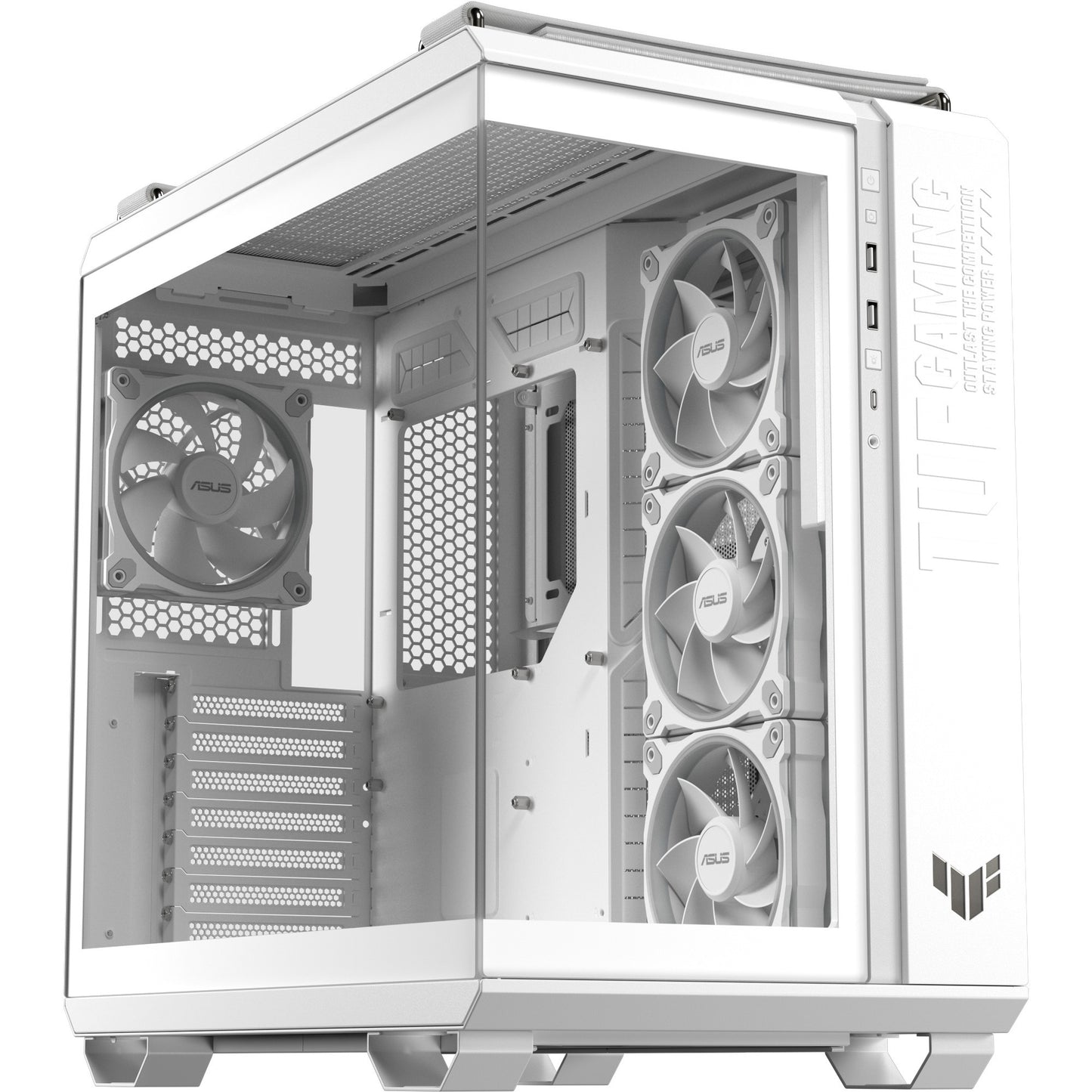 Custodia midi tower Asus tuf gaming gt502 Horizon Argb (bianco | 3x USB-A | 1x USB-C | vetro temperato)