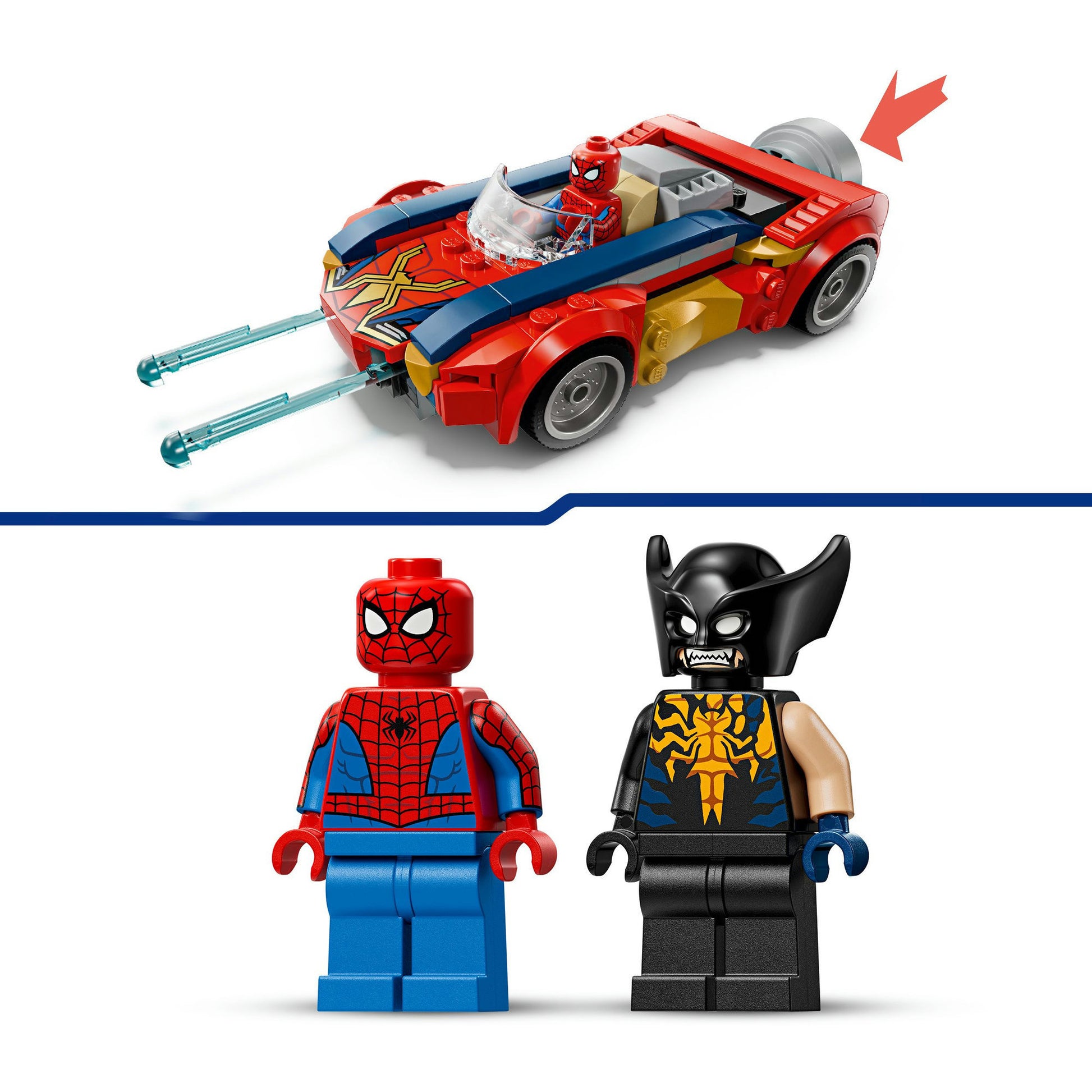 Lego Super Heroes 76336 L'auto Marvel Spider-Man contro Wolverine velenoso