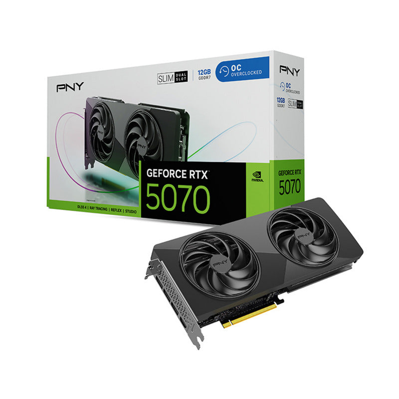 Scheda grafica Pny Geforce RTX 5070 Slim OC 12 GB (DLSS 4, 3x Display Port, 1x HDMI)