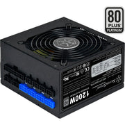 Silverstone sst-st1200-pts modulaire 1200 watt voeding (zwart, 8x pcie) - afbeelding 1