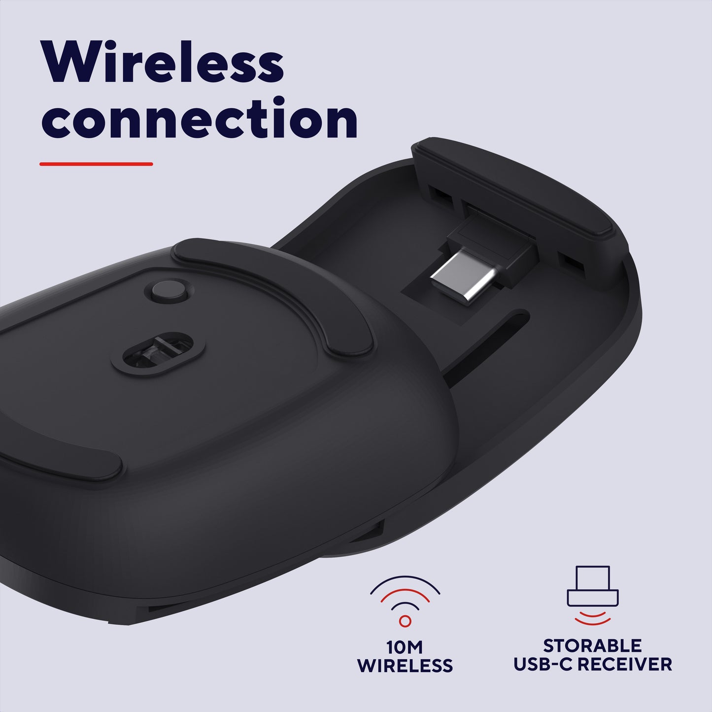Mouse tascabile portatile e retrattile Trust zylo (nero, 1000 - 2400 dpi)