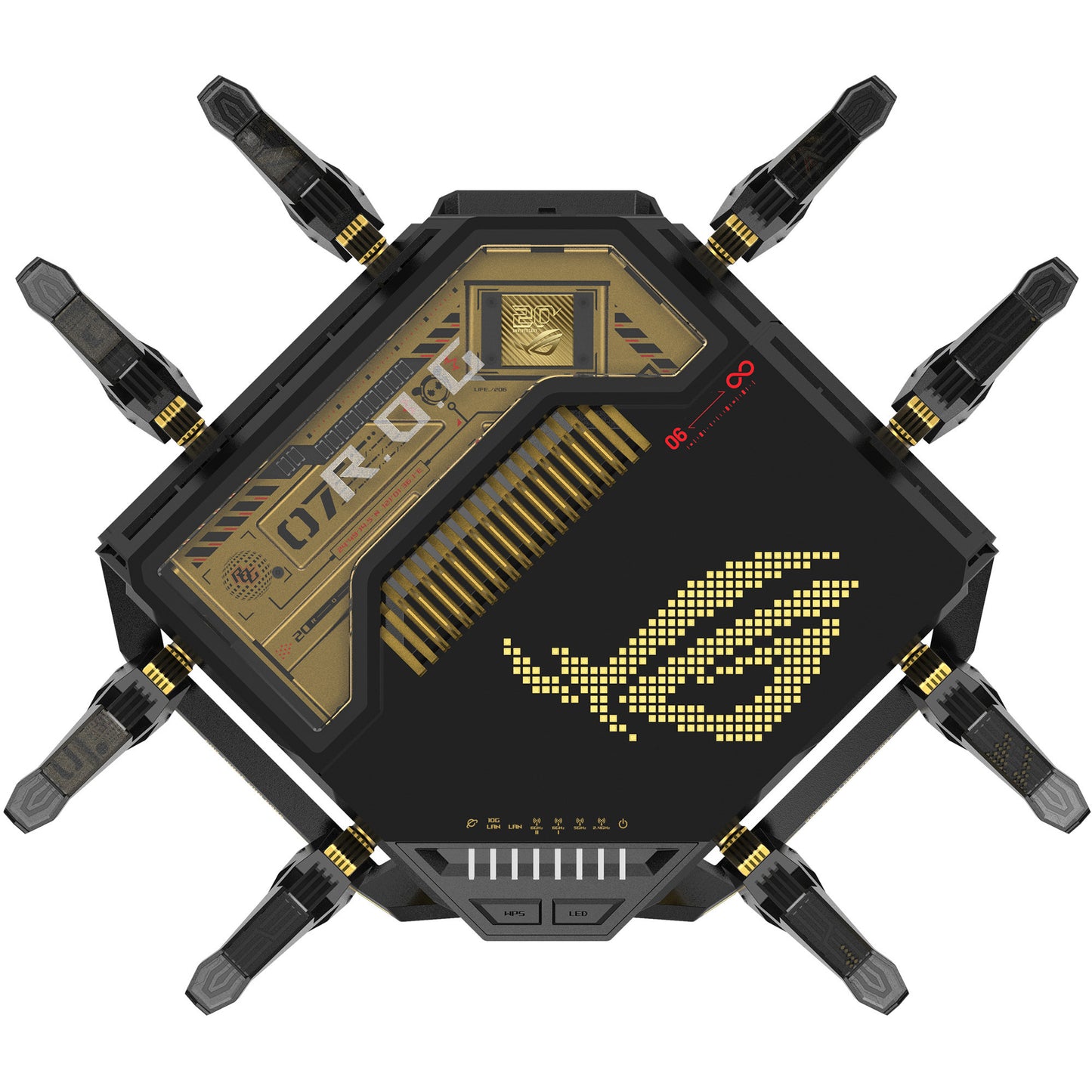Enrutador asus rog rapture gt-be98 edición 20 aniversario (negro)