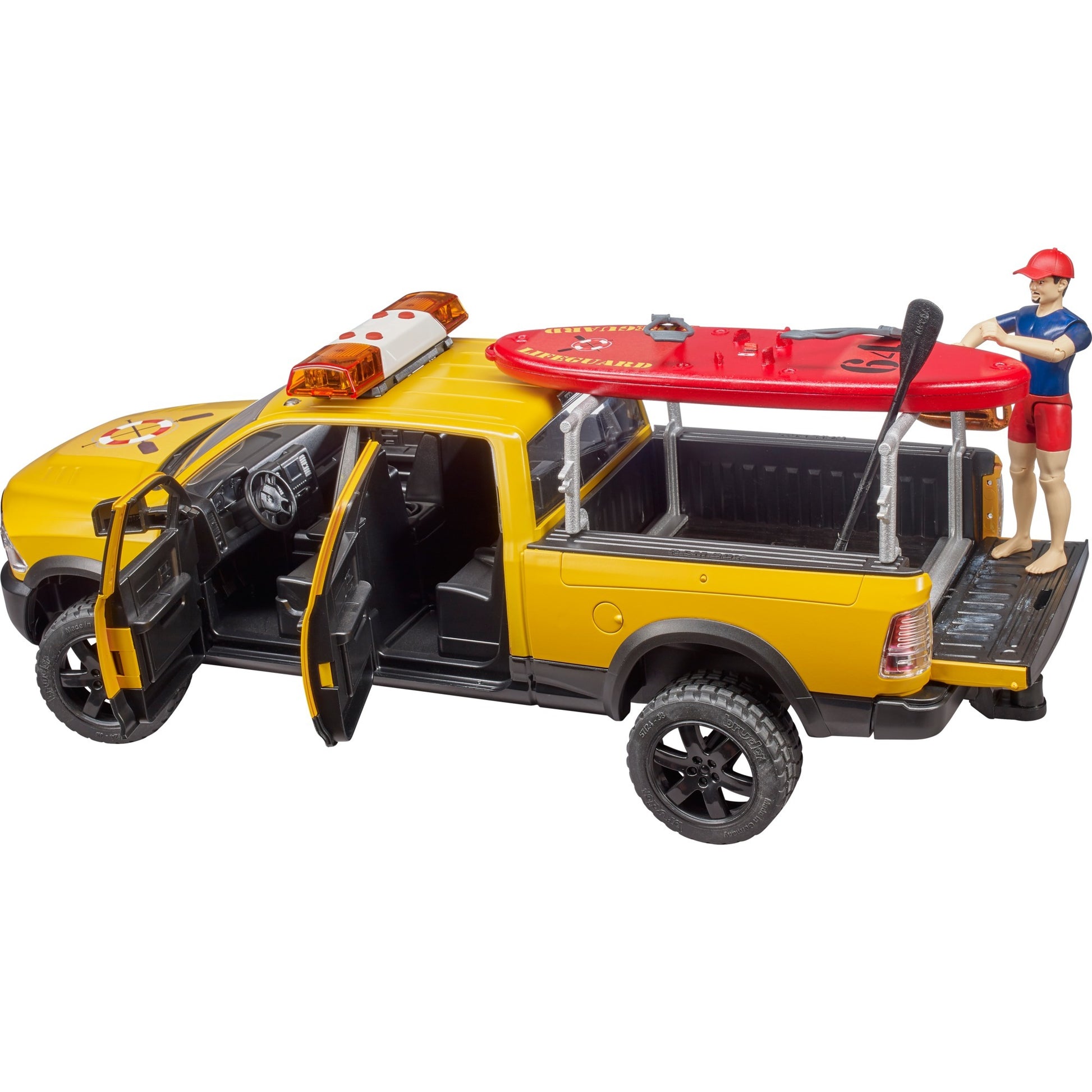 Bruder Dodge Ram 2500 Rescate Brigade Car con salvavidas
