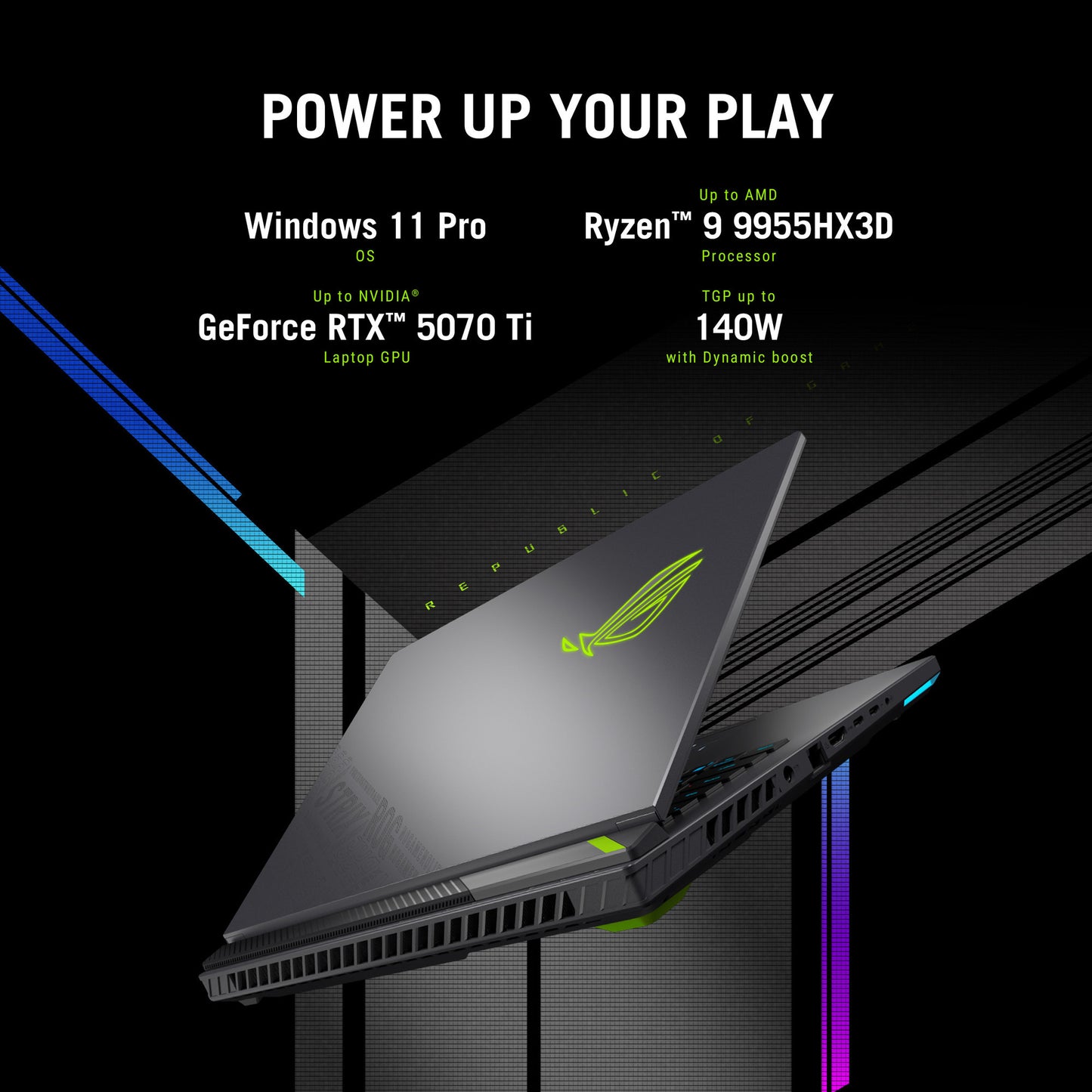Laptop da gioco Asus rog strix g16 g614fr-s5252w 16 (grigio verde | r9 9955hx | rtx 5070 ti | 32 GB | 1 TB SSD)