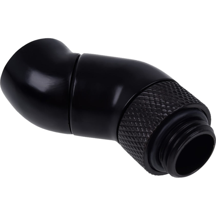 Adattatore angolato Alphacool eiszapfen doppio collegamento a 45 gradi (nero)
