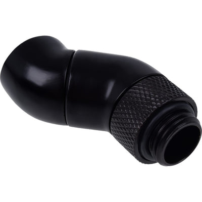 Adattatore angolato Alphacool eiszapfen doppio collegamento a 45 gradi (nero)