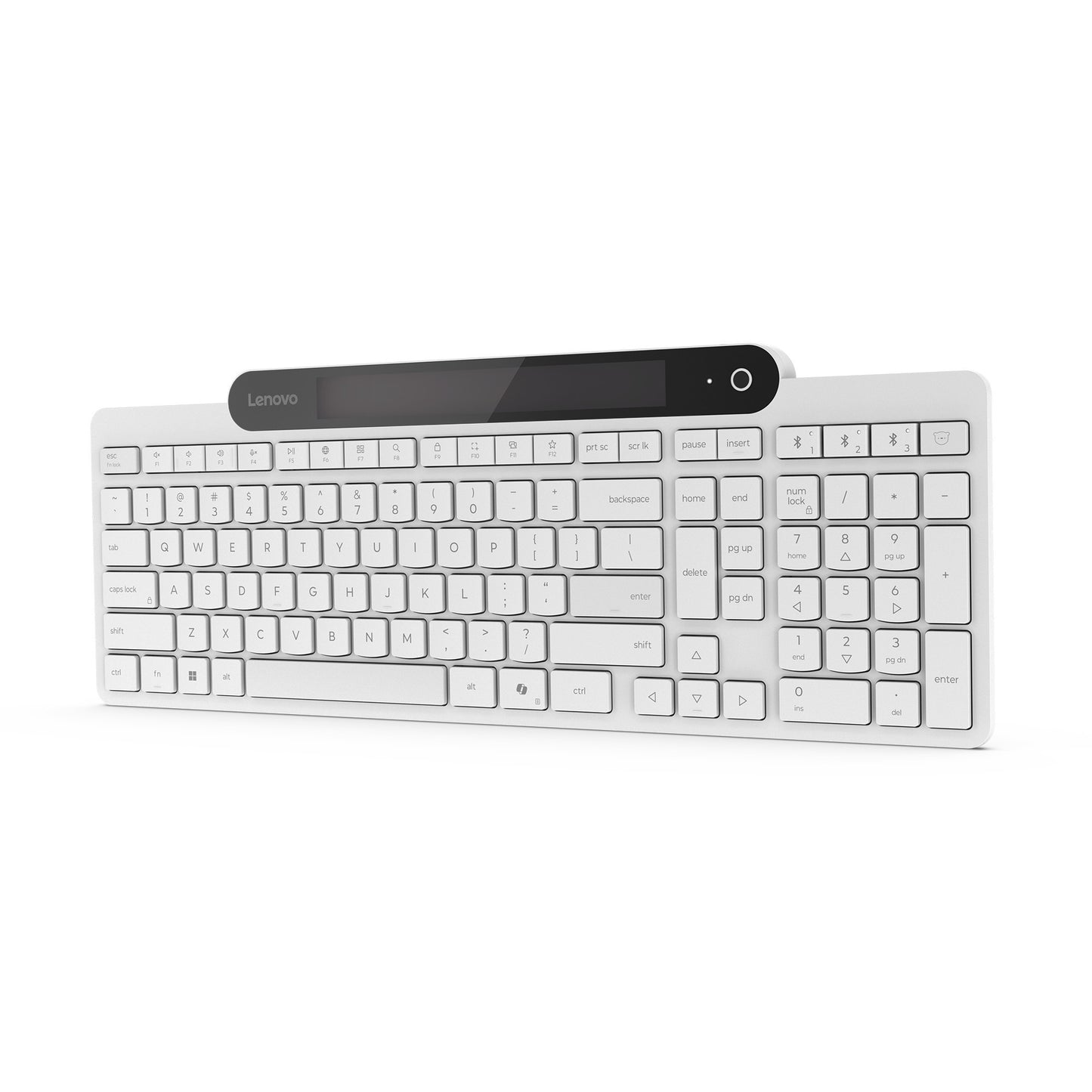 Teclado Bluetooth de carga automática Lenovo 800 (blanco, diseño de EE. UU. (QWERTY), émbolo, 100 %, interruptor de émbolo, Bluetooth 5.1, USB-C)