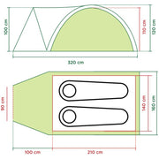 Coleman darwin 2+ tent (groen grijs) - afbeelding 8