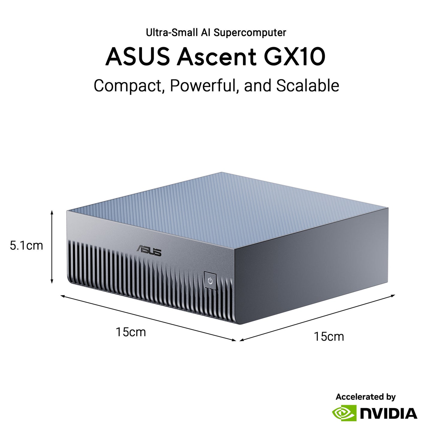 Asus ascent gx10 arm v9.2-a 128 1 mini-pc (donkergrijs | nvidia gb10 grace blackwell | dgx spark | nvlink-c2c | 128 gb | 1 tb ssd)