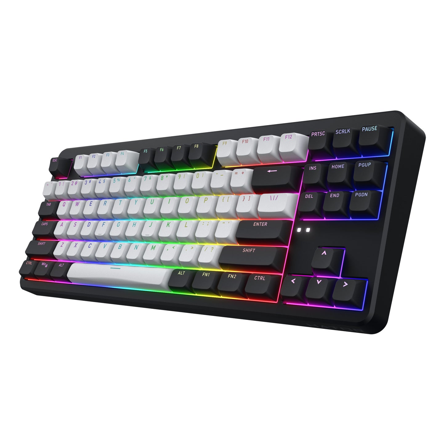 Hator Rockfall 3 TKL inalámbrico, teclado para juegos (negro, diseño de EE. UU., RGB, teclas PBT, intercambio en caliente, Bluetooth USB-C de 2,4 GHz)