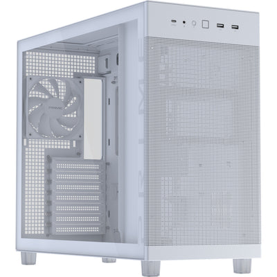 Asus Prime Ap303 - Carcasa Midi Tower con panel de vidrio templado (Blanco | 2x USB-A | 1x USB-C | Vidrio templado)