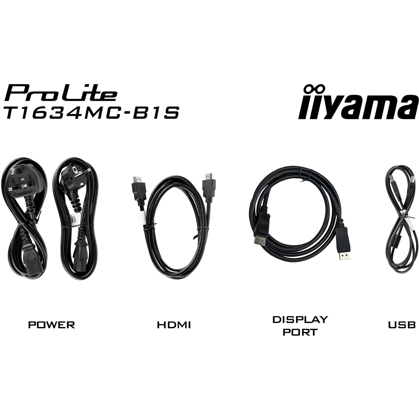 Monitor touchscreen Iiyama prolite t1634mc-b1s 16 (nero (opaco), hdmi, displayport, vga)