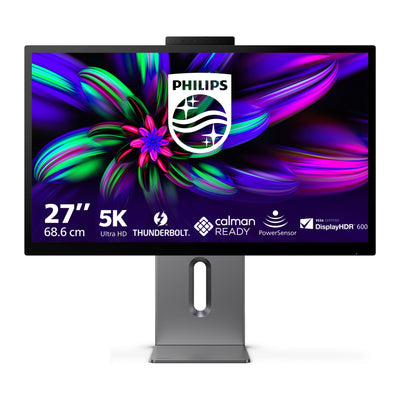 Philips brilliance 27e3u7903 monitor 27 5k uhd (grigio, hdmi, Thunderbolt 4, USB, lan, webcam)