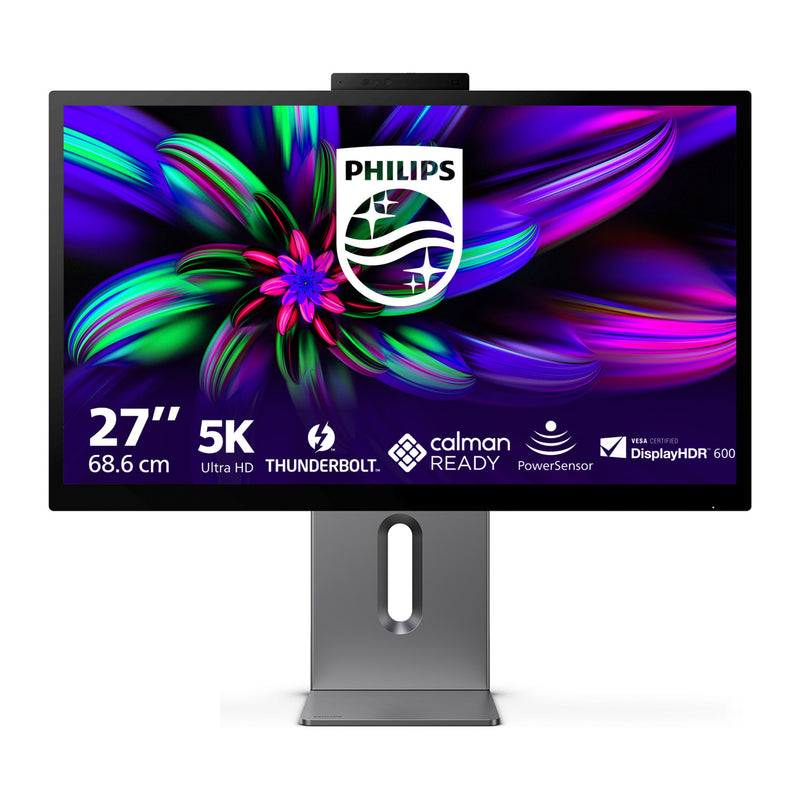 Philips brilliance 27e3u7903 27 5k uhd monitor (grijs, hdmi, thunderbolt 4, usb, lan, webcam)