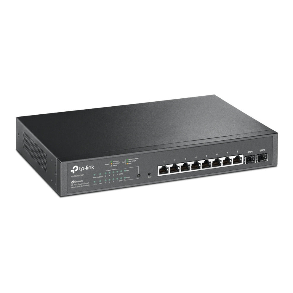 Tp-link Omada SG2210MP Jetstream Smart Switch Gigabit a 10 porte (nero, 8x PoE+, 2x Gigabit SFP)