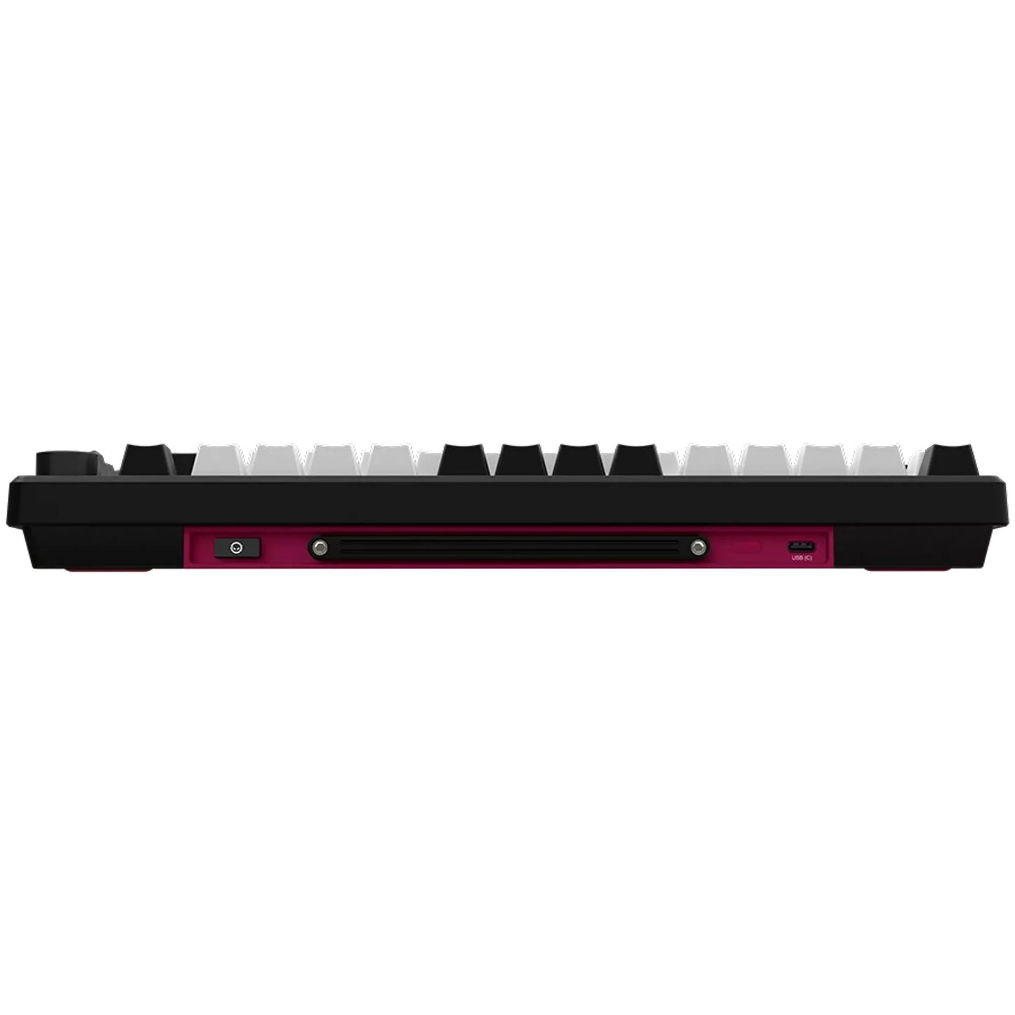 Lorgar kbp7075w, tastiera da gioco (nera, layout americano, logar tossico viola, 75%, rgb, hot-swapable, pbt double-shot, bluetooth 2.4ghz usb)