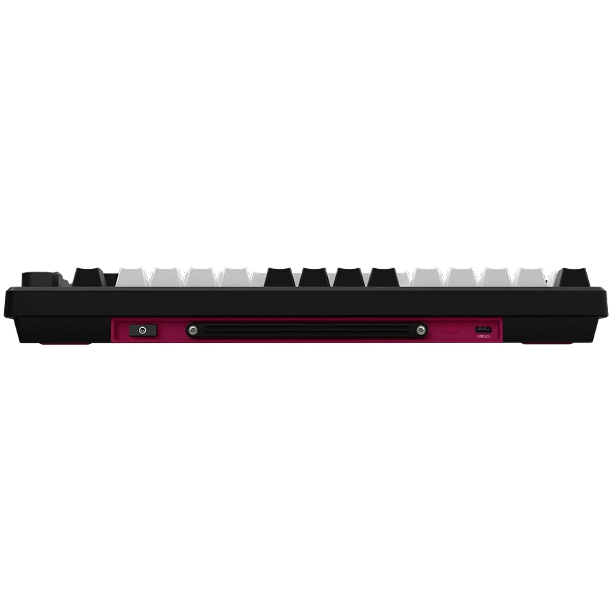 Lorgar kbp7075w, tastiera da gioco (nera, layout americano, logar tossico viola, 75%, rgb, hot-swapable, pbt double-shot, bluetooth 2.4ghz usb)