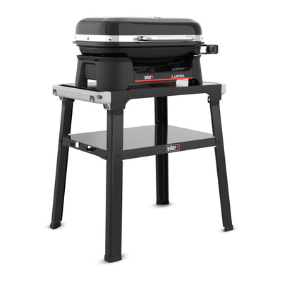 Barbecue elettrico da esterno compatto Weber lumin con base (nero, da 4 a 6 persone, superficie griglia 1561 cm²)
