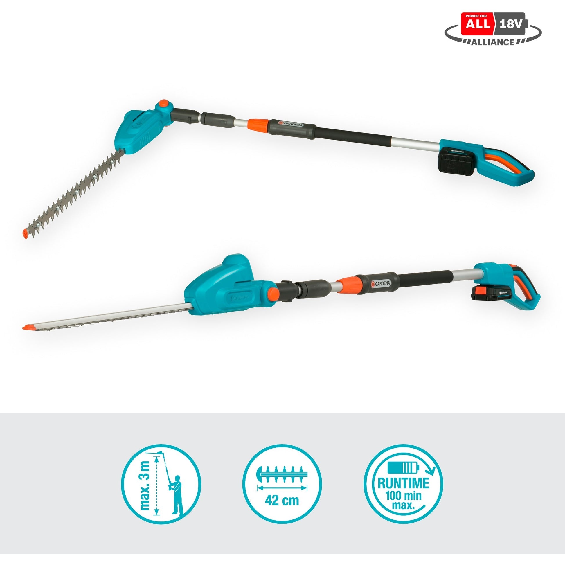 Batería Gardena Telescópica de cobertura THS 42 18V P4A Set
