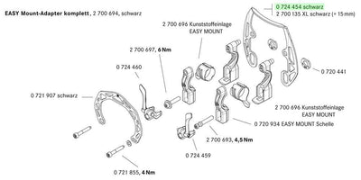 Placa de montaje Evo2 para un freno negro por pieza