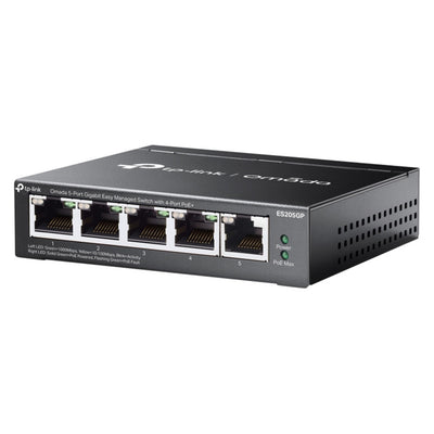 Tp-link omada es205gp switch (black, 4x poe+)