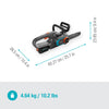 Gardena accukettingzaag powersaw 250 18v (grijs turquoise, accu en oplader inbegrepen, power for all alliance)