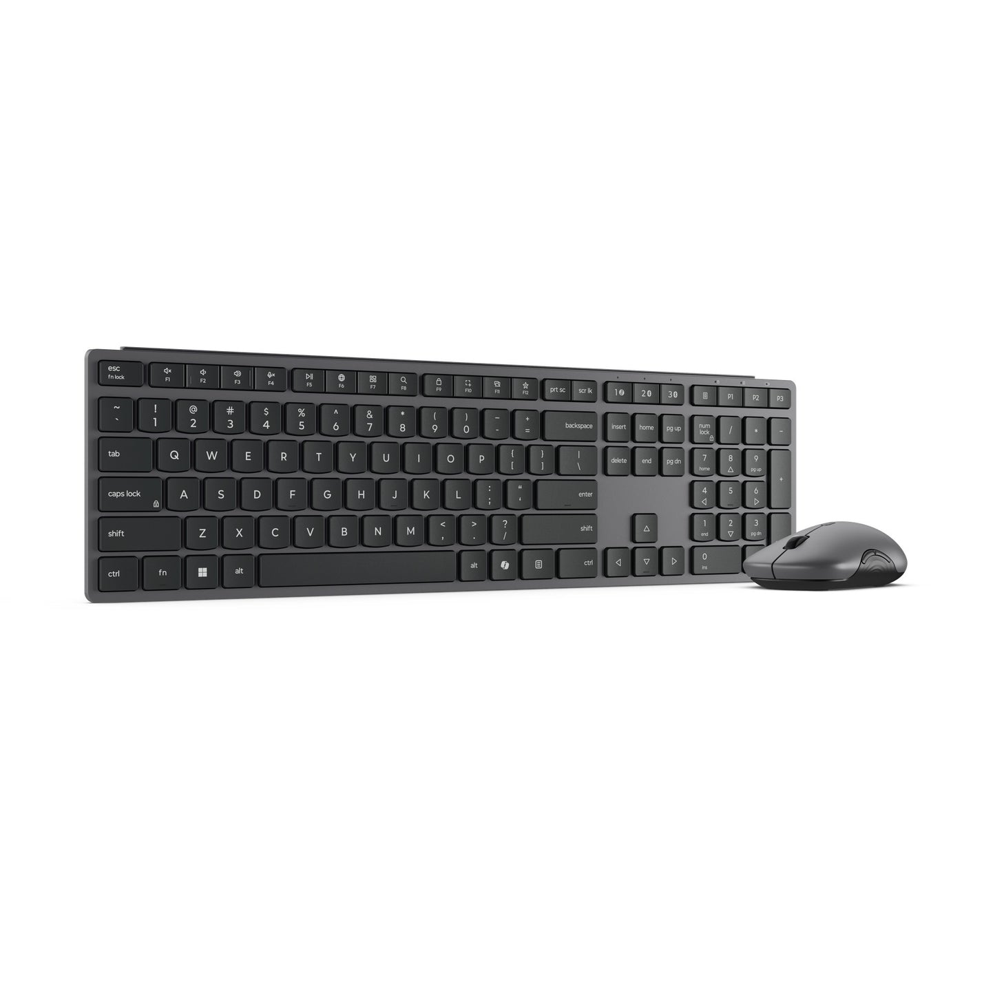 Conjunto de escritorio combinado inalámbrico multidispositivo moderno Lenovo 700 (gris, diseño estadounidense (Qwerty), 100%, 4000 ppp, 2,4 GHz, BT 5.3, USB-A)