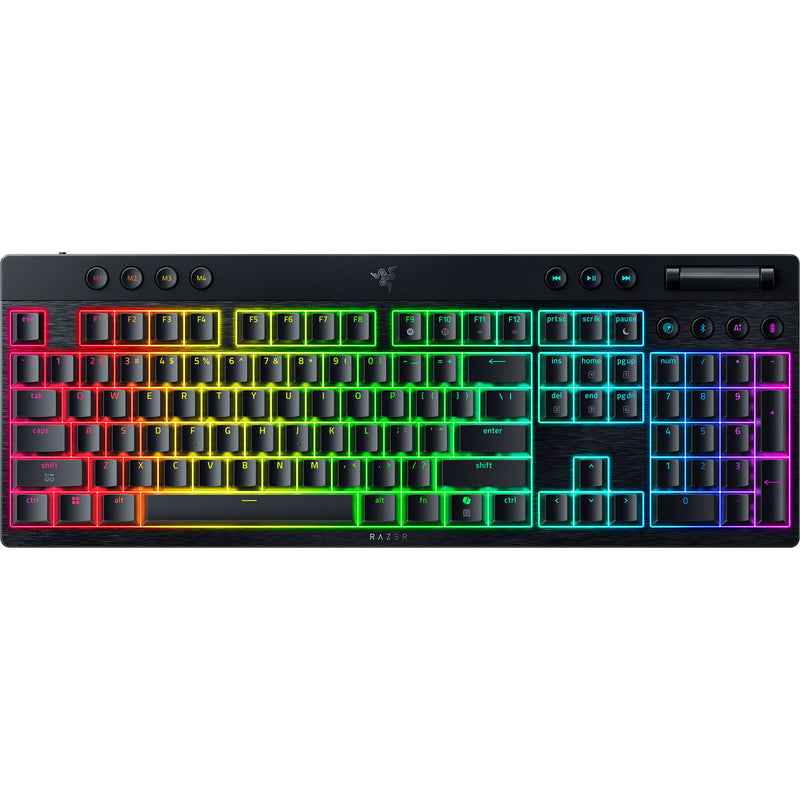 Tastiera da gioco meccanica Razer Blackwidow v4 Hyperspeed (nera, layout USA (qwerty), verde a basso profilo, 100%, double-shot pbt)