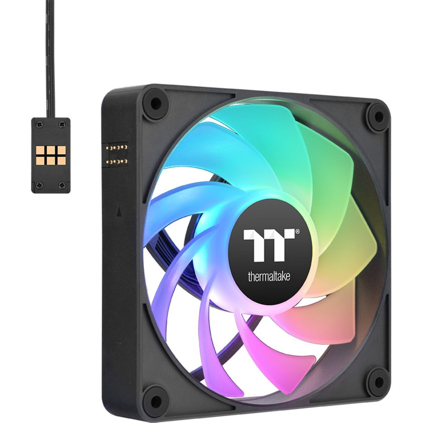 Thermaltake CT120 EX Ventola di raffreddamento per PC con sincronizzazione inversa Arbb (pacchetto da 3 ventole) Ventole per case (Nero, 3 pezzi, 120 x 120 x 25 mm, PWM)