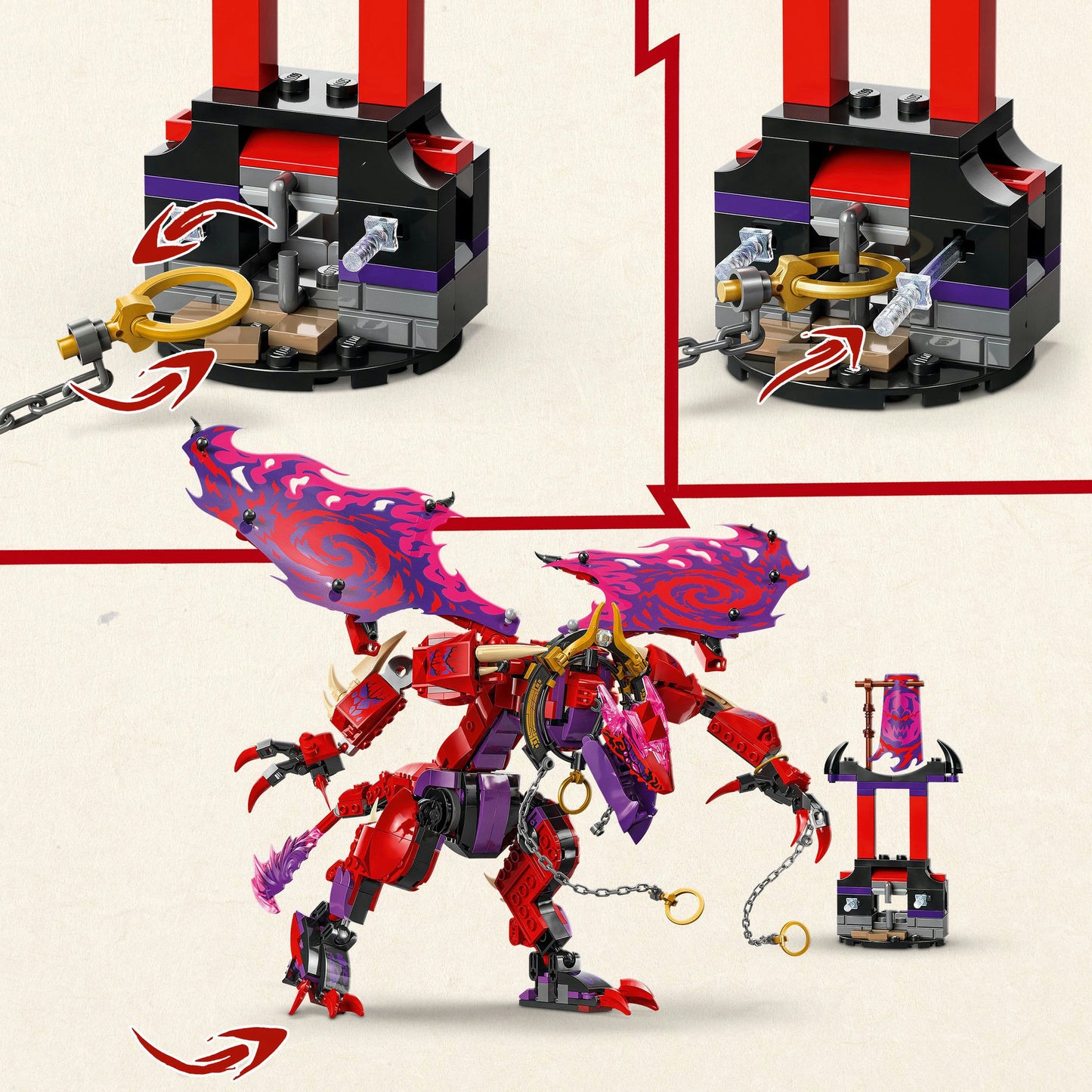Lego ninjago - bliksemtand draak van chaos constructiespeelgoed (71832)