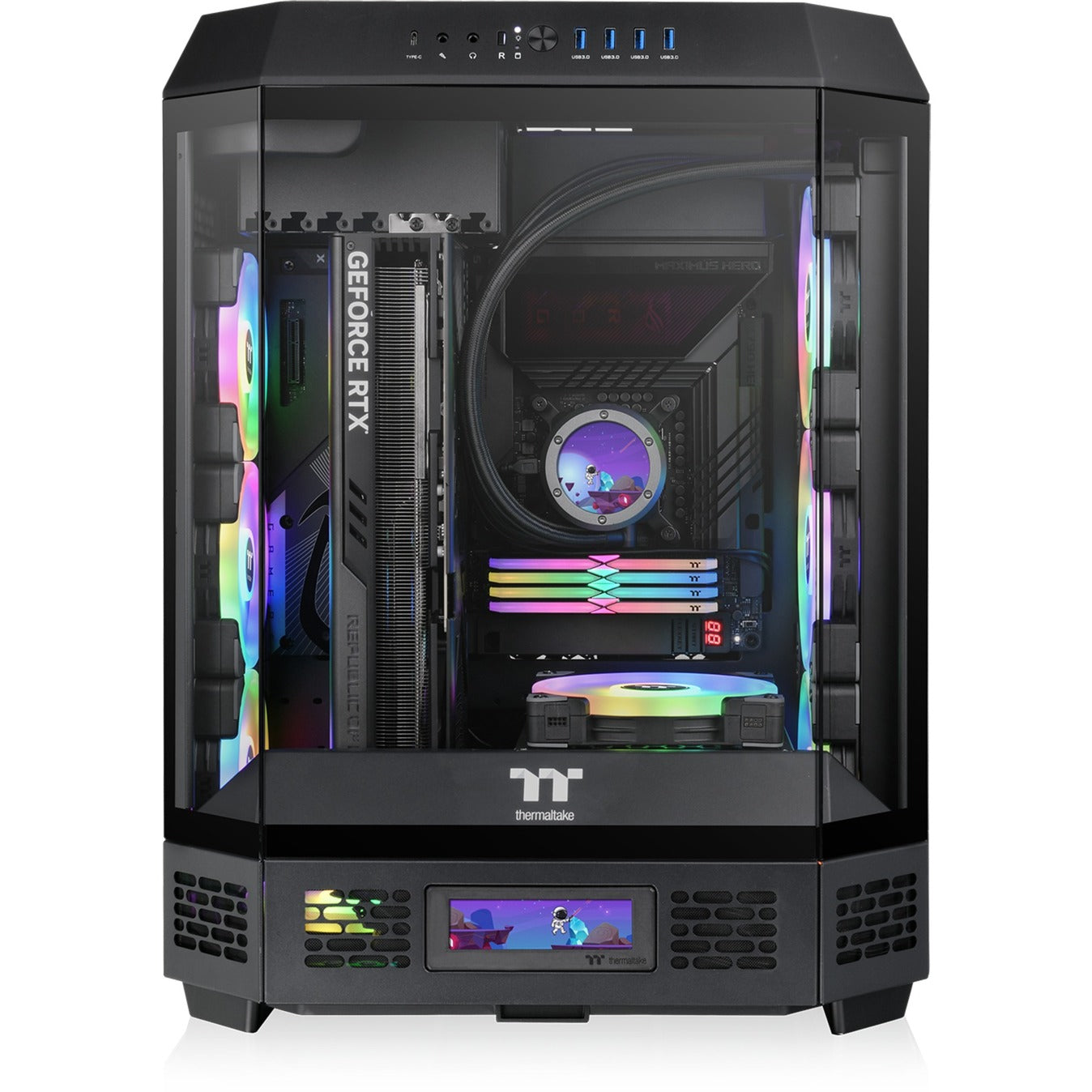 Custodia midi tower Thermaltake the tower 600 (nera | 4x USB-A | 1x USB-C | vetro temperato)