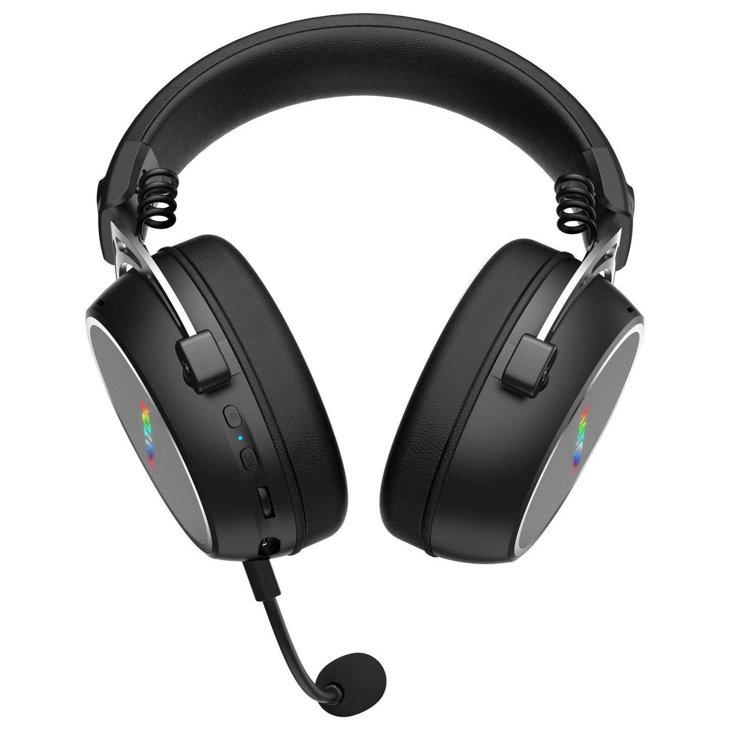 Auriculares supraaurales inalámbricos para juegos Hator Hypergang 3 (negro, RGB, Bluetooth USB de 2,4 GHz)