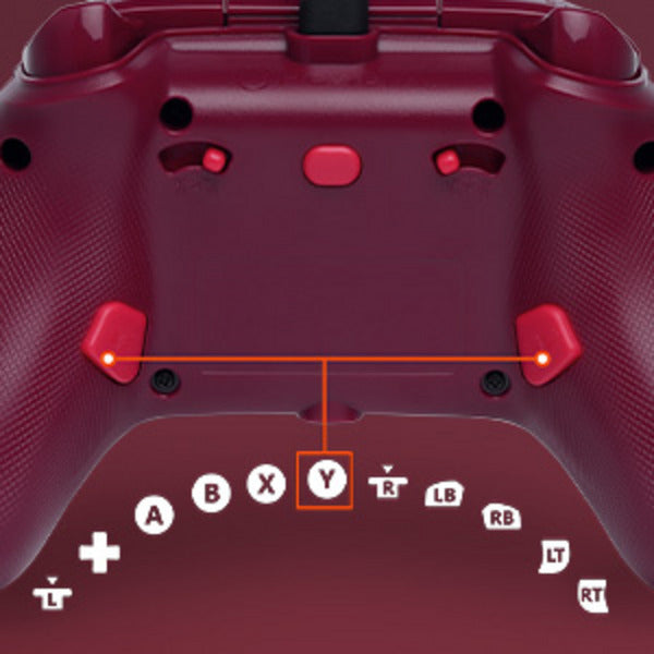 Controller Powera Advantage con cavo per xbox serie x|s - red fire (rosso, xbox serie x|s, xbox one, PC)
