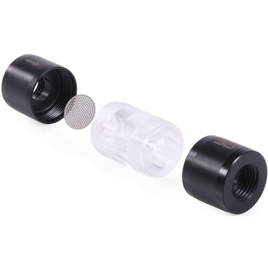 Alphacool eiszapfen filtro in linea acrilico acetale g1 4 filettatura interna (nero trasparente)