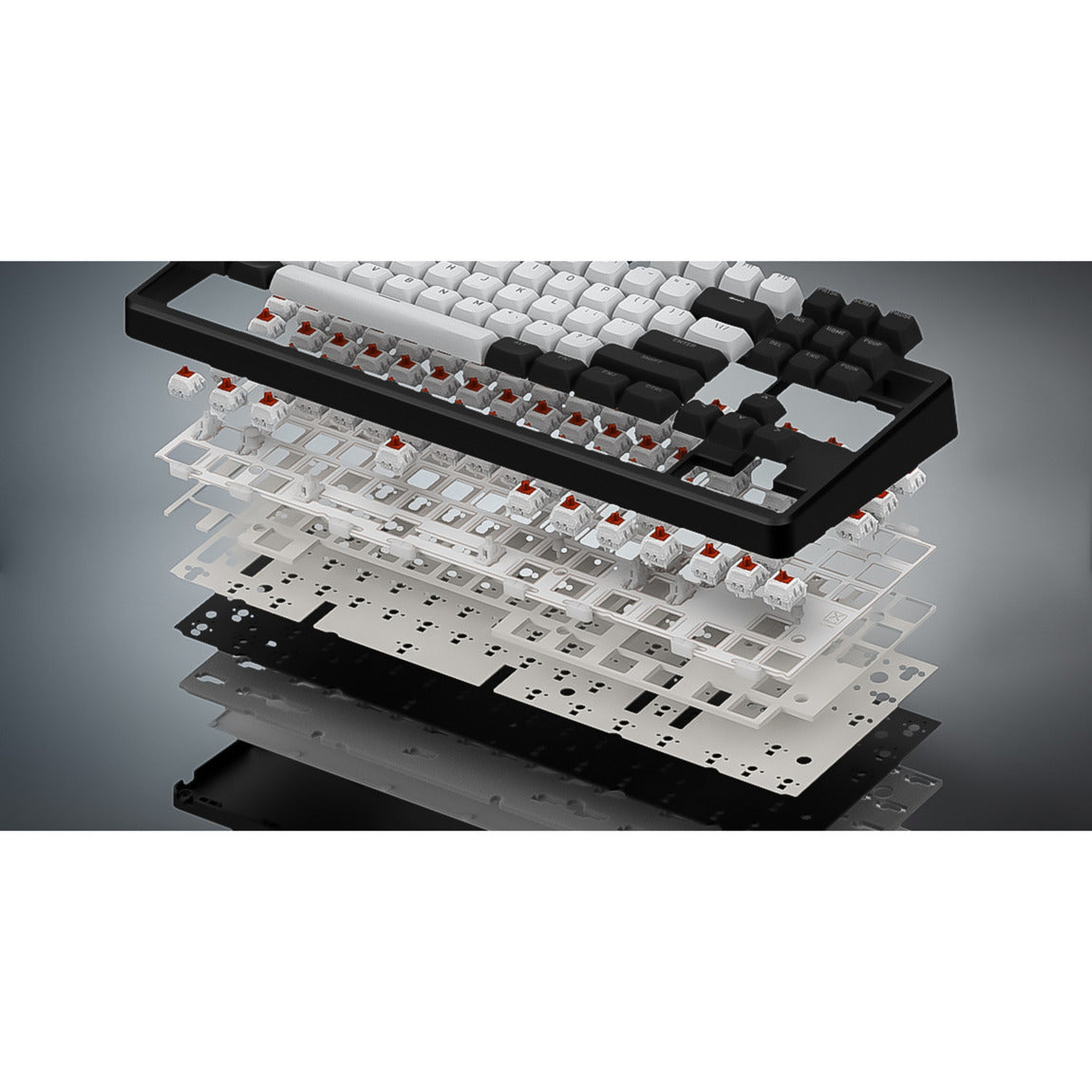 Hator rockfall 3 tkl inalámbrico, teclado para juegos (blanco, diseño estadounidense, hator aurum orange, rgb, teclas pbt, hotswap, bluetooth usb-c de 2,4 ghz)