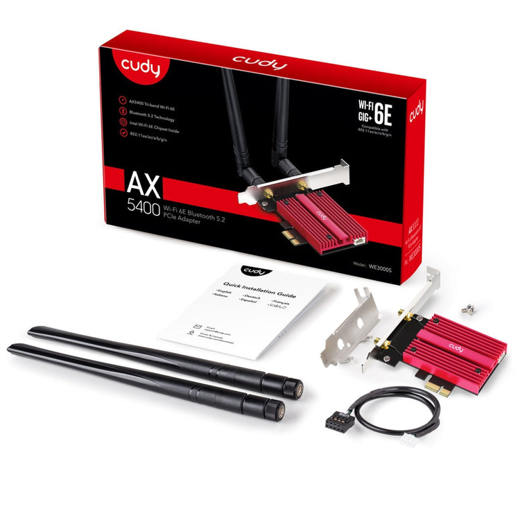 CUDY AX5400 Wi-Fi 6th Bluetooth 5.3 Adattatore PCI-E