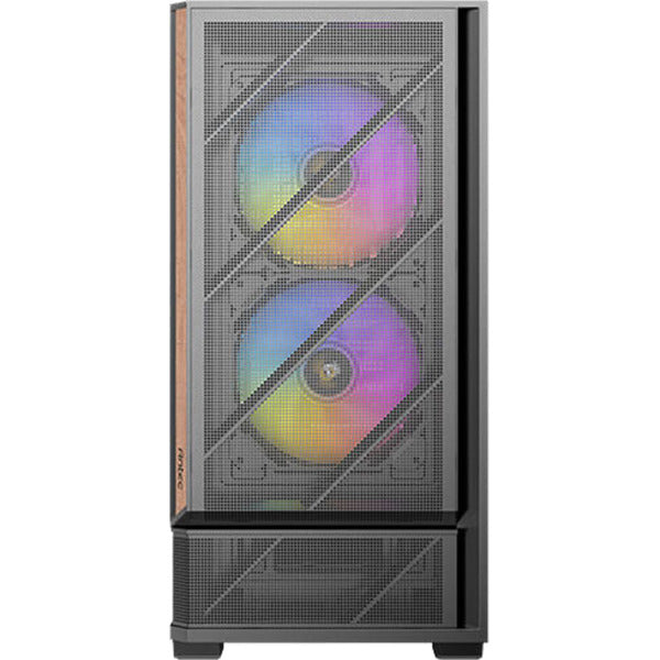 Custodia midi tower Antec p30 argb (colore legno nero | 2x USB-A | 1x USB-C | vetro temperato)