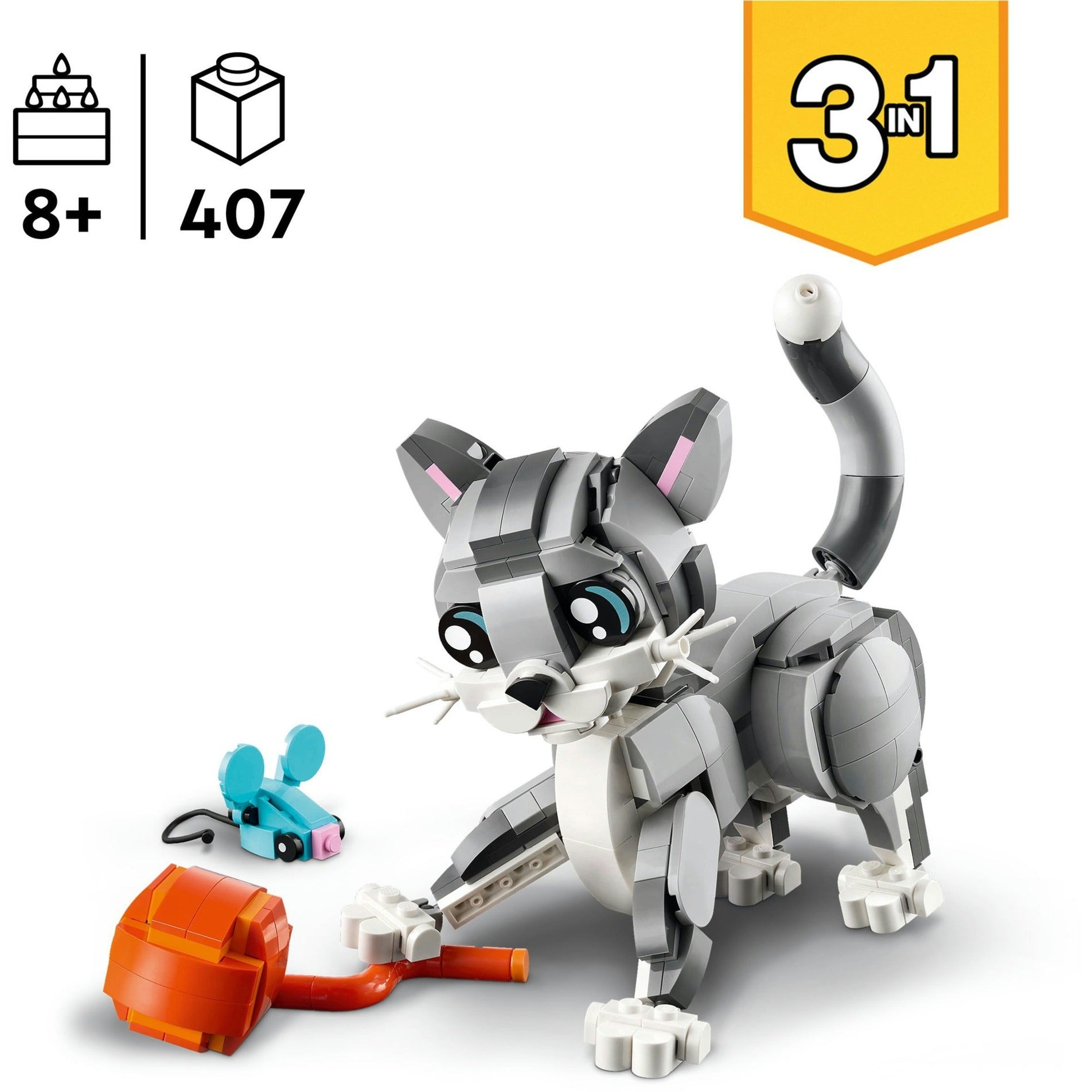 Lego creator 3in1 speelse kat dieren - 31163