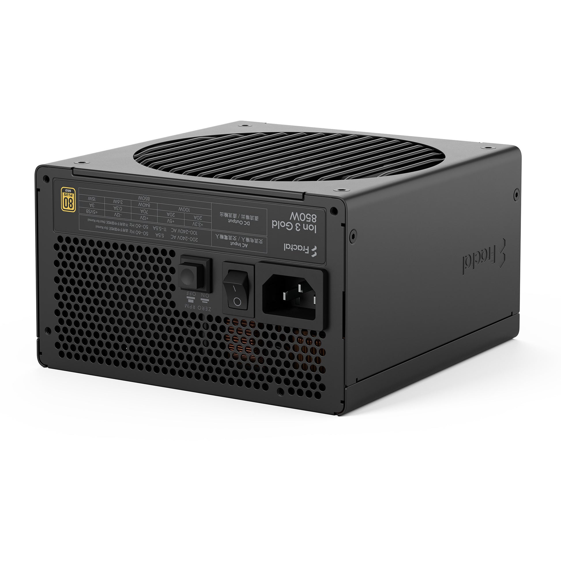 Alimentatore modulare da 850 watt Fractal design ion gold 3 (nero, 1x 12v-2x6, 3x pcie)