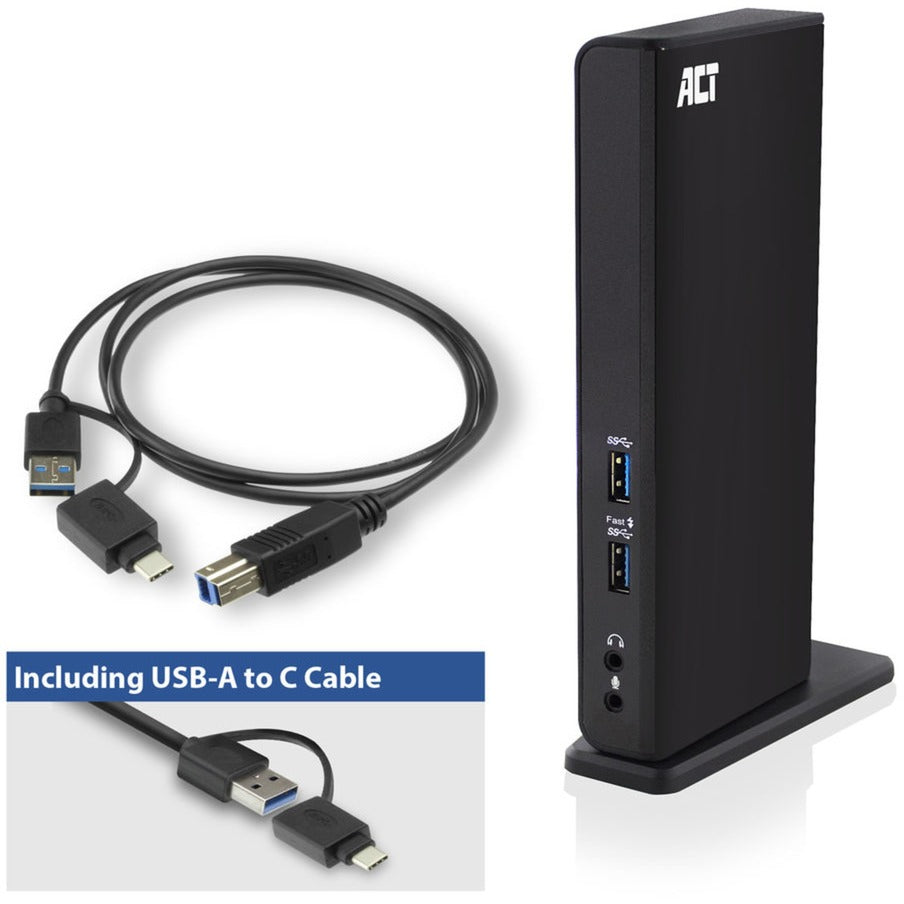 Conectividad ACT USB-C o USB-A Dual Monitor Station