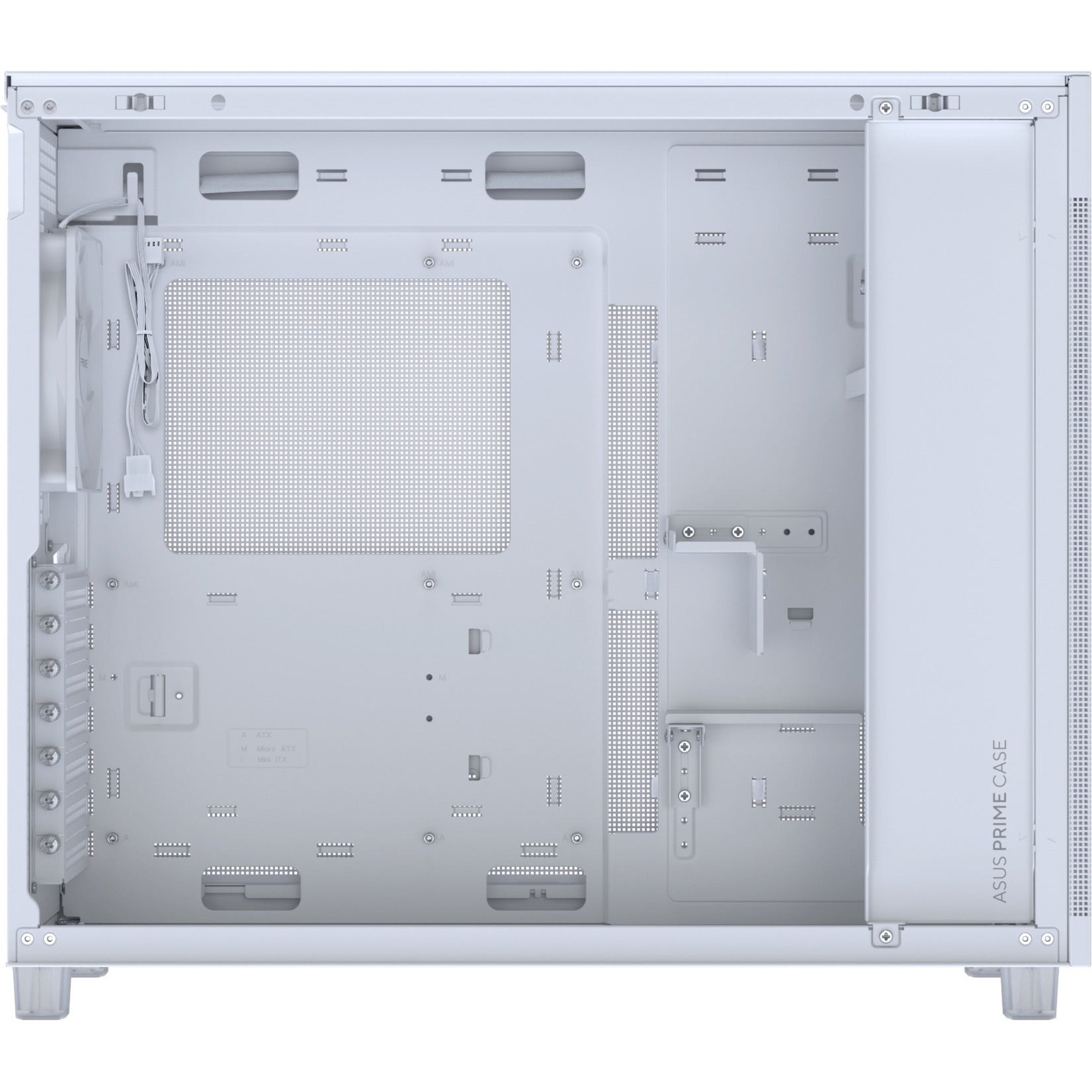 Asus Prime Ap303 - Alloggiamento Midi Tower con pannello a rete (bianco | 2x USB-A | 1x USB-C)