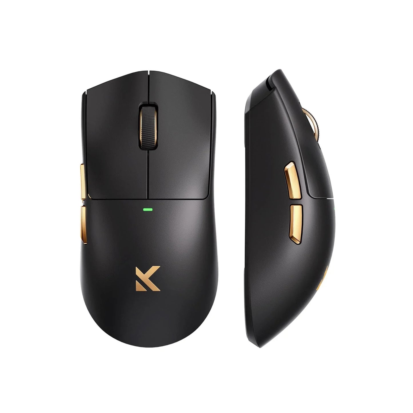 Ratón inalámbrico para juegos Mchose K7 ultraligero (oro negro, RGB, USB 2,4 GHz, 42.000 ppp)
