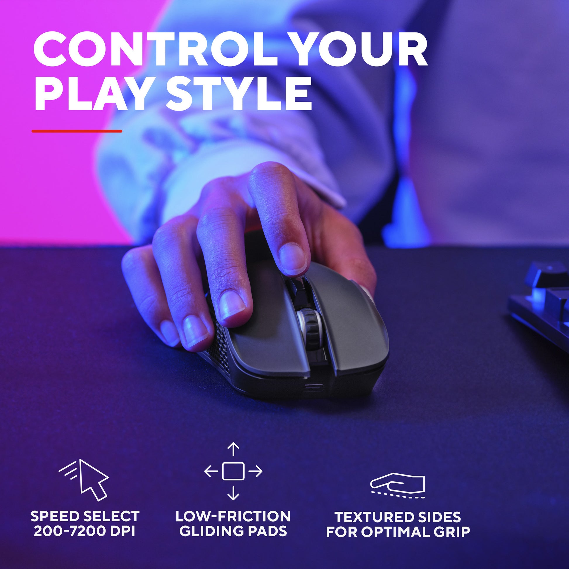 Trust GXT 931 YBar ratón inalámbrico para juegos (negro, 200 - 7200 dpi, 2,4 GHz Bluetooth USB)