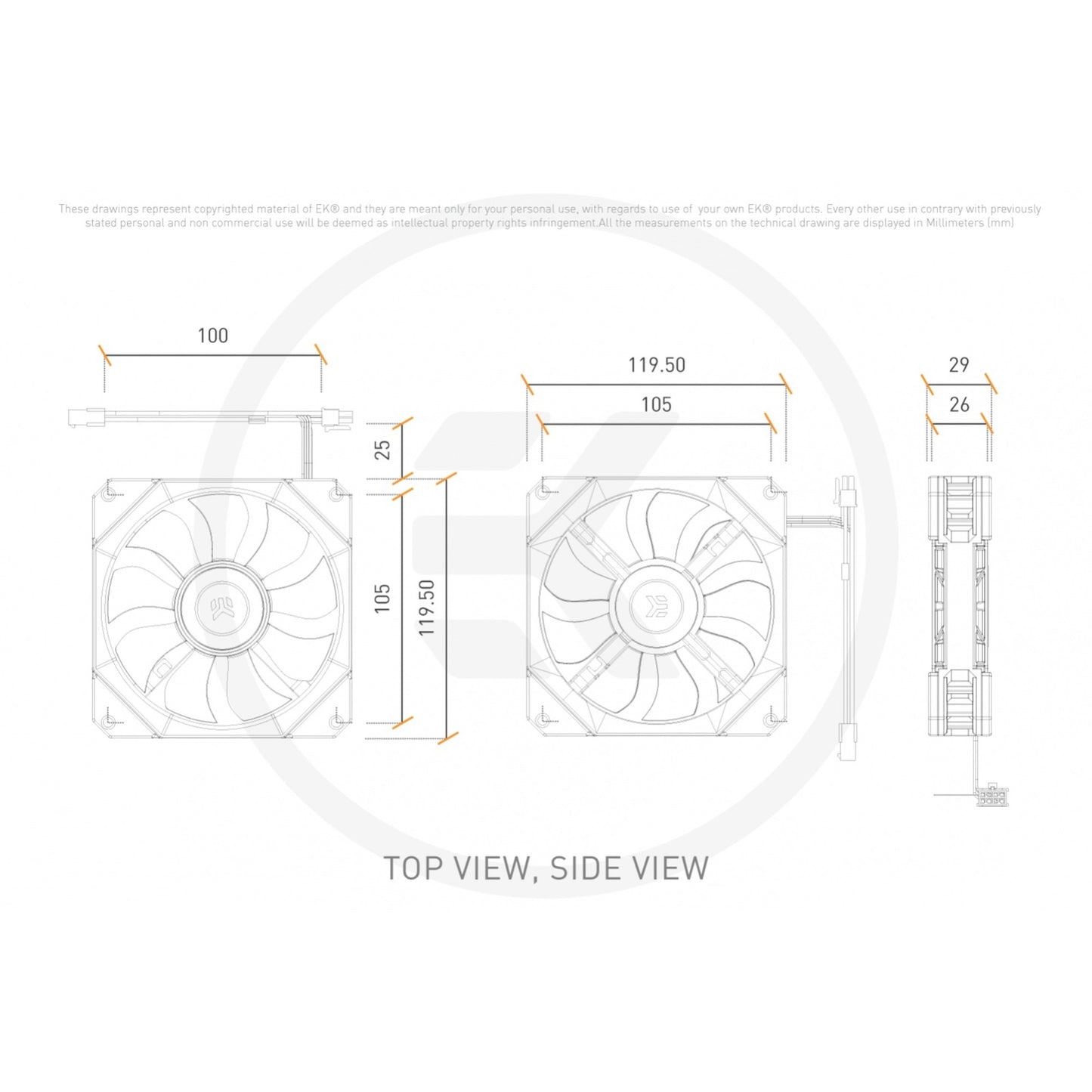 Ekwb ek-quantum impulse 120 d-rgb case fan (wit, 120 x 120 x 29 mm, pwm, rgb led)